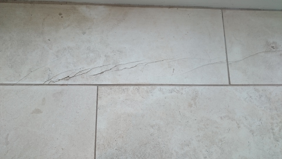 Damage To Limestone Flooring in Sevenoaks Prior To Repair