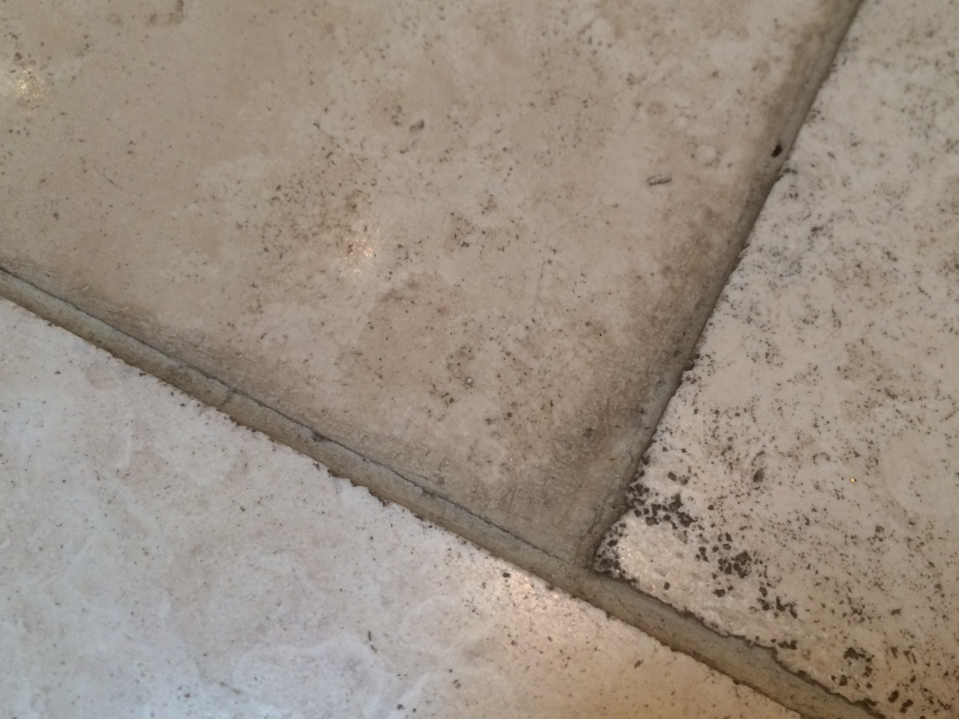 Before Cleaning Travertine Grout Lines
