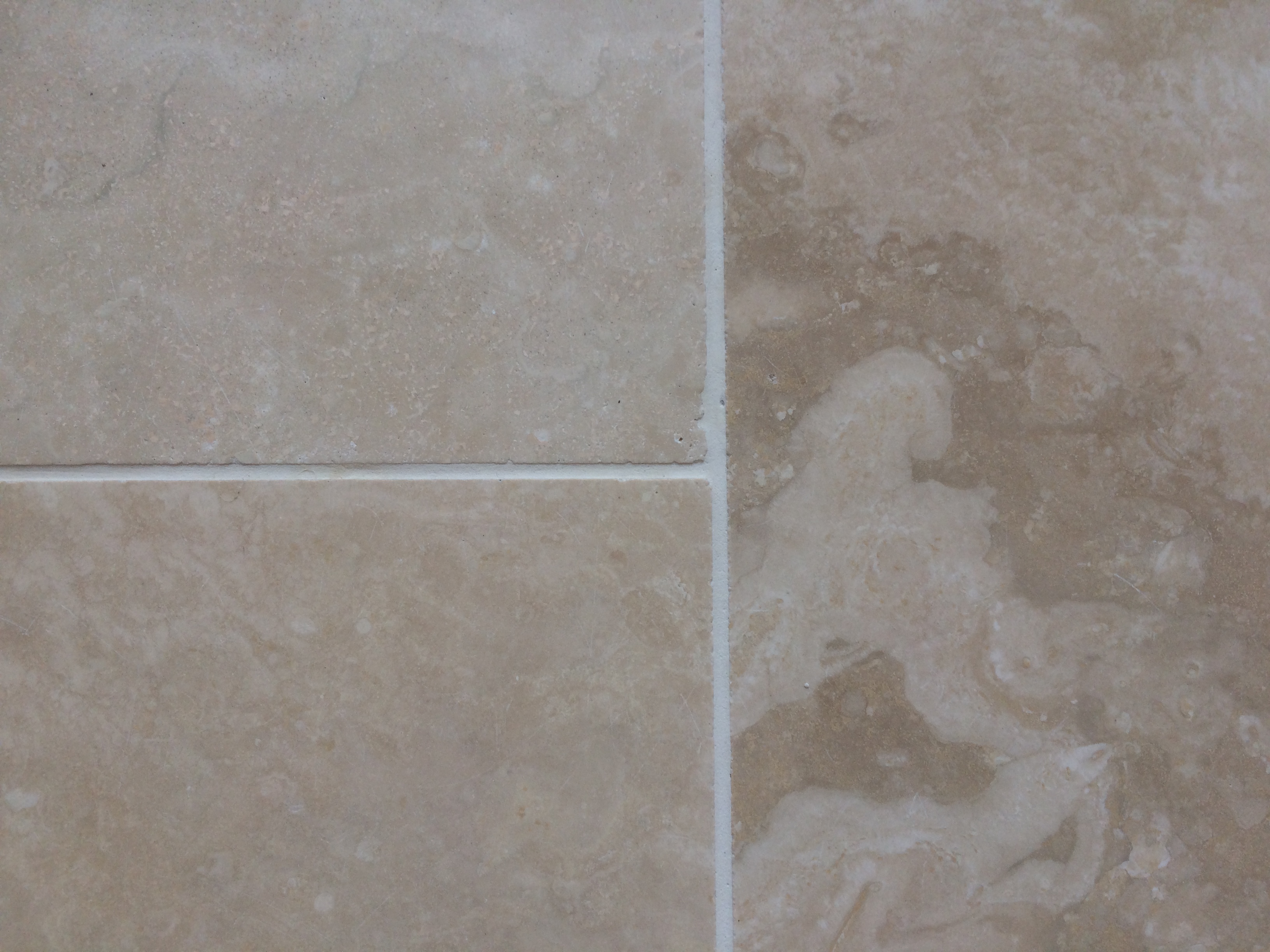 Clean Grout Lines On A Travertine Tiled Floor