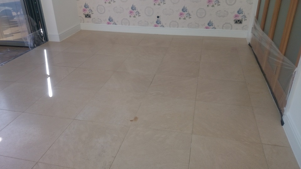 Surrey Limestone Floor Restoration Before Image