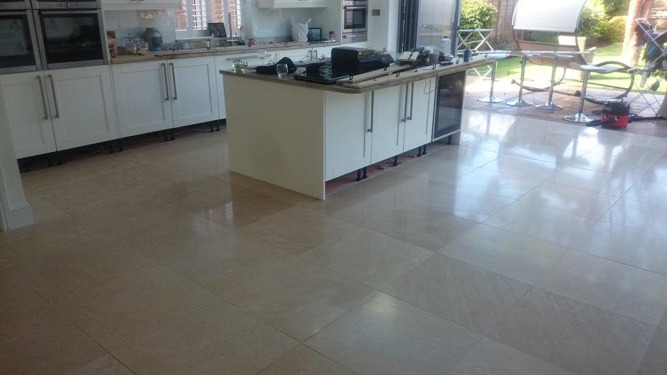 Limestone Floor Restoration in Banstead, Surrey