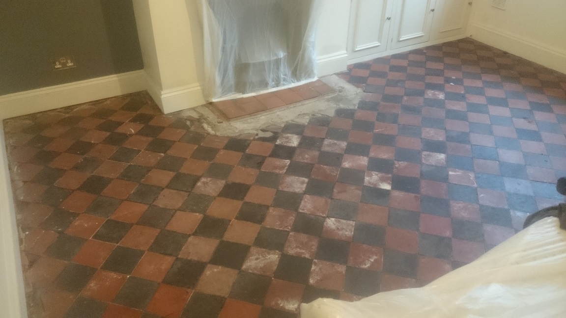 Before Quarry Tile Floor Restoration